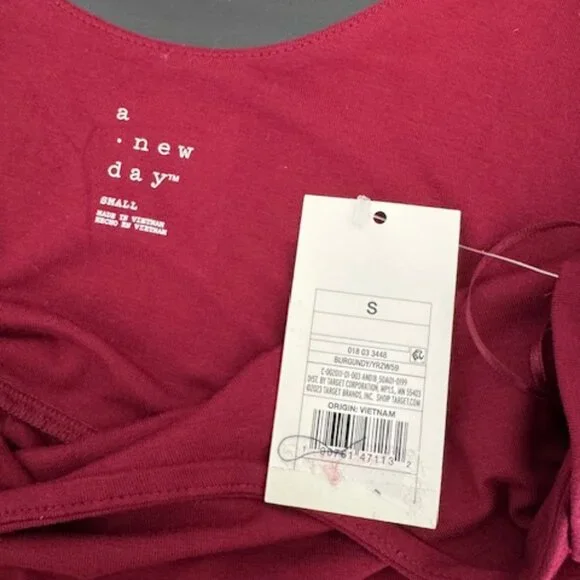 NWT Burgundy Long Sleeve Scoop Neck Dress - Picture 2 of 5